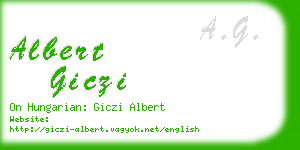 albert giczi business card